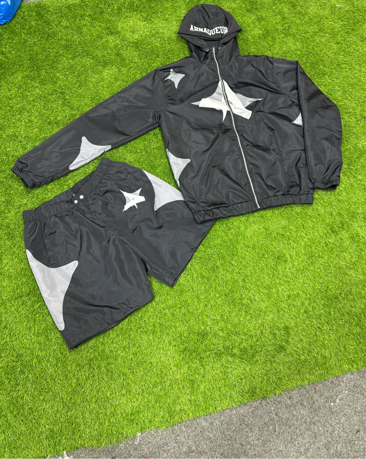 Black Windbreaker Set